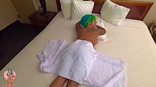 damn this tight creamy pussy squirts on bbc after sloppy lick massage