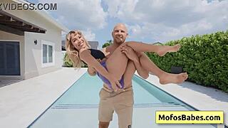 whoa, check out this sexy blonde teen slut luna luxe showing off her perfect round butt by the pool with jmac 😍🍑💦