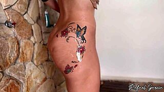 brazilian brunette big ass bombshell rides cock after oiled bath tease