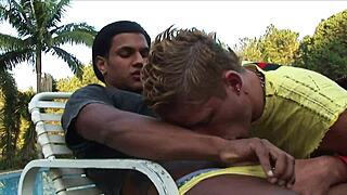 Latino Pounds Twink Ass Poolside