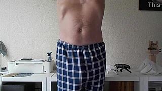 gently tracing fingers over natural tits in bdsm tease