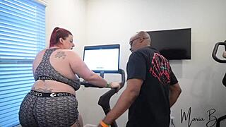 bbw latina tattooed fat slut takes bbc missionary in sweaty 3some group workout