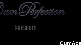 damn this wicked honey slurps every cumshot facial from blowbang bukkake handjobs