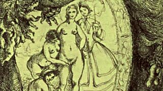 Vintage Erotic Illusion Captivates with Antique Retro Sensuality and Mystery
