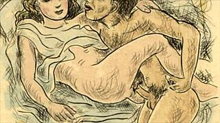 Vintage Erotic Illusion Captivates with Antique Retro Sensuality and Mystery