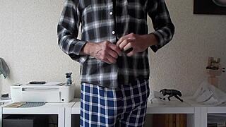 gently tracing fingers over natural tits in bdsm tease