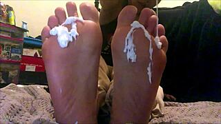 18 year old latina gets creamed during foot worship on webcam