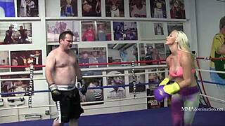 Classy Blonde Bombshell Bimbo Delivers Brutal Mixed Boxing Beatdown