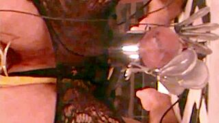 Jett Hoover's Premature Cum Injection via Black Dildo Then Hot Curling Iron Fuck