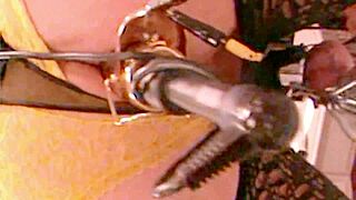 Jett Hoover's Premature Cum Injection via Black Dildo Then Hot Curling Iron Fuck