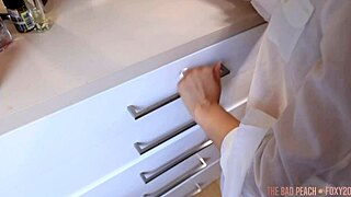 Neighbor girl next door moans loud in dorm, mistaking vibrator for remote as she plays tight pussy close-up