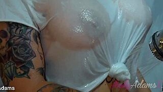 Hey Big Tits Blonde, Shower Wet T-Shirt Turns You On?