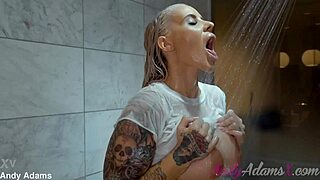 Hey Big Tits Blonde, Shower Wet T-Shirt Turns You On?