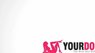 brunette teen sex doll takes massive anal creampie after deep blowjob toy fantasy