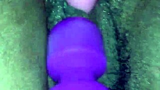 Creamy ebony teen's pussy pulses in explosive toy-driven orgasm