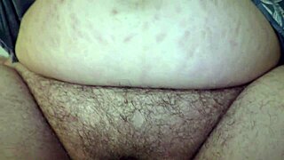 Cuckold hubby finds creampie in fat wife's hairy pussy then adds his sloppy load too 😈💦