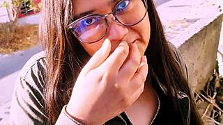hey check out this uninhibited young woman flashing in public then handing over her soaked panties to me