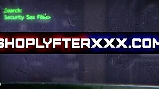 Young brunette suspect vienna black bends over for deepthroat choking in shoplyfter interrogation?