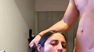 passionate homemade latina petite creampie from muscular friend's big black cock