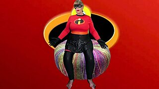 granny carmen cosplays elastigirl deepthroats fat cock like superhero