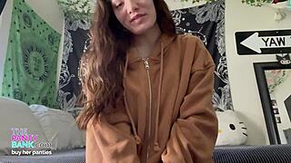 hey little 18yo latina, rub those meaty pussy lips harder on camera for used panties bank