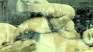 Vintage stepmother bares hairy beaver in taboo retro mommy fantasy scene