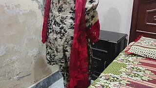 Beautiful horny maid gags on cock deepthroat sloppy in bedroom