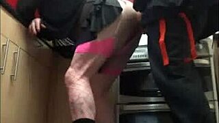 Crossdresser endures deep assfucking to mouth in homemade strapon collection