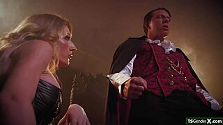 Tgirl Vampire Jade Venus Sucks Cock. Anal Fucked By Dracula Hard!