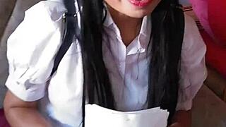 Schoolgirl Begs for More Action Now!