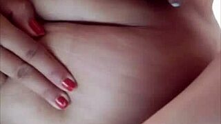 Red Lipstick Kisses Trail Down to Lick Big Tits and Wet Pussy Lips