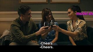 Party THREESOME bangs horny TEEN with MILF couple