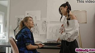 Lulu Chu and Electra Rayne's Kisses Turn to Passionate Licking