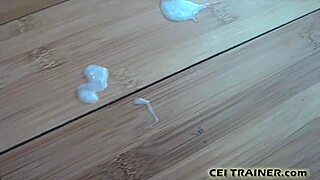 Lick Cum Off Perfect Tits in CEI Femdom Masturbation POV