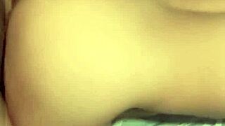 Petite mexican brunette with long hair lets gringo fuck her doggystyle in bedroom