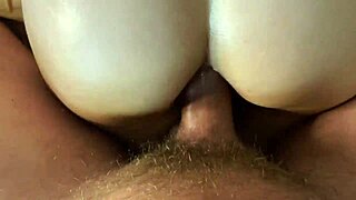 cuckold hubby sees creampie in wife's shaved pussy then anal fucks and creampies her