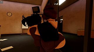 big black cock boss bends over office big tits for rough afterwork pounding