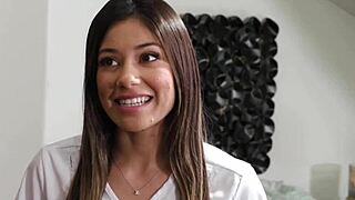 sexy teen brunette masseuse slips naked into sensual nuru with brad sterling and xxlayna marie