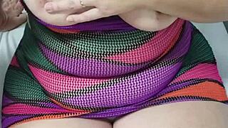 Wife's huge ass pussy and tits bounce wildly on webcam for horny viewers