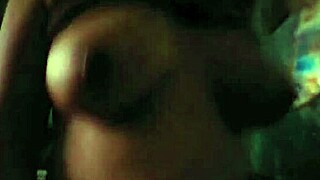 sexy latina milf with huge natural tits rides cowgirl hard while moaning watching tv so single mom neighbors don't hear her getting milked on those big boobs