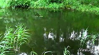 i couldn't resist fucking that dripping wet pussy deep in the forest then creampieing it hard