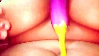 Hot Asian Amateurs Stuff Wet Pussies with Giant Brinjal