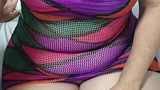 Wife's huge ass pussy and tits bounce wildly on webcam for horny viewers