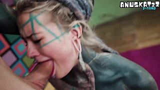 Skinny goth newbies try first time anal riding big monster cock to squirting orgasms