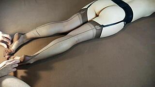 Stockinged Milf's Soles Massage Tease