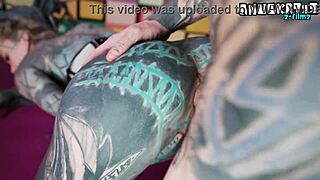 Skinny goth newbies try first time anal riding big monster cock to squirting orgasms