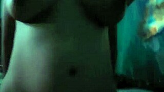 sexy latina milf with huge natural tits rides cowgirl hard while moaning watching tv so single mom neighbors don't hear her getting milked on those big boobs