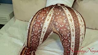 Step-Mom Stuck in Leggings Gets Big Cock Doggystyle Creampie Squirting Taboo Fuck!