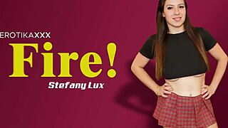 Stefany Lux Fires Up Double Deepthroat Cumshots And Gagging Kiss