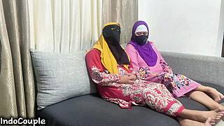 Indonesian Lesbians Lick Hairy Pussies in Bedroom Roleplay